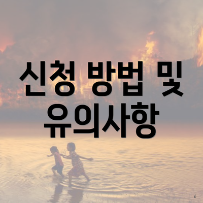 신청 방법 및 유의사항
