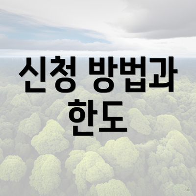 신청 방법과 한도