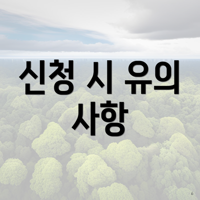 신청 시 유의 사항