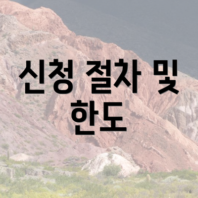 신청 절차 및 한도