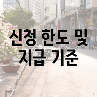 신청 한도 및 지급 기준