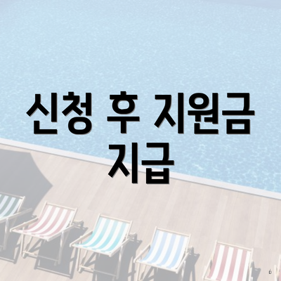 신청 후 지원금 지급