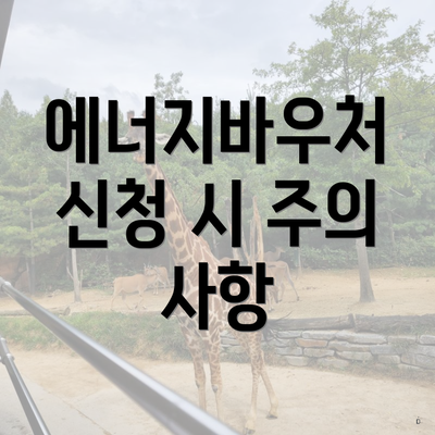 에너지바우처 신청 시 주의 사항