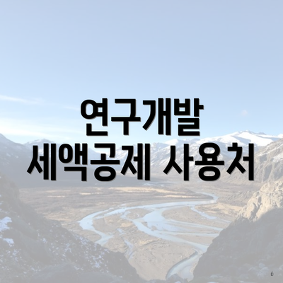 연구개발 세액공제 사용처