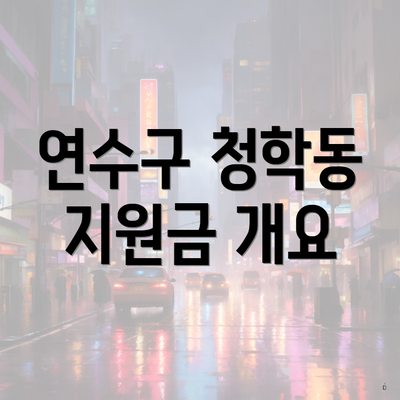연수구 청학동 지원금 개요