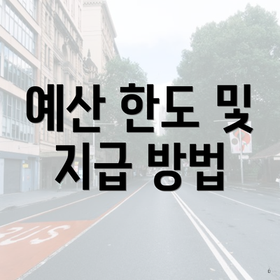 예산 한도 및 지급 방법