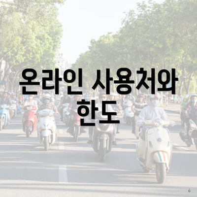 온라인 사용처와 한도