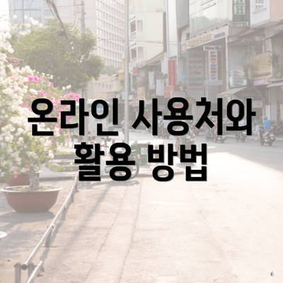온라인 사용처와 활용 방법