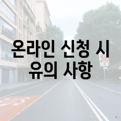 온라인 신청 시 유의 사항