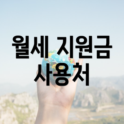 월세 지원금 사용처