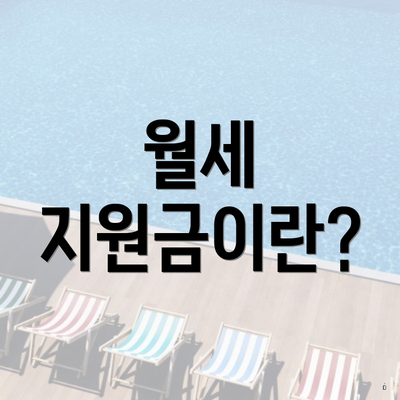 월세 지원금이란?