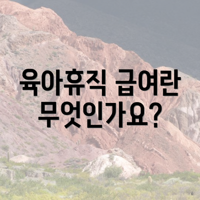 육아휴직 급여란 무엇인가요?