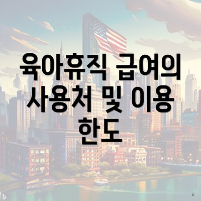 육아휴직 급여의 사용처 및 이용 한도