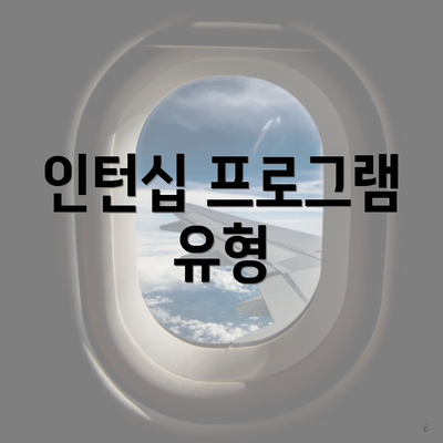 인턴십 프로그램 유형