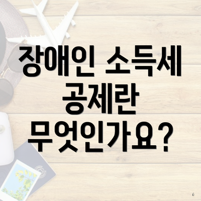 장애인 소득세 공제란 무엇인가요?