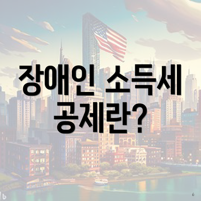장애인 소득세 공제란?