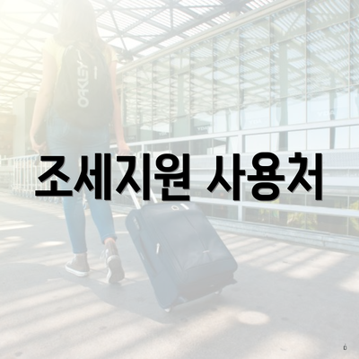 조세지원 사용처