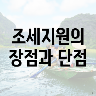 조세지원의 장점과 단점