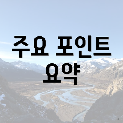 주요 포인트 요약