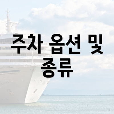 주차 옵션 및 종류
