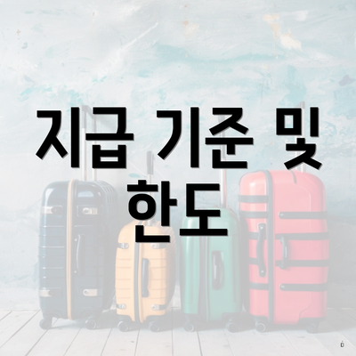 지급 기준 및 한도