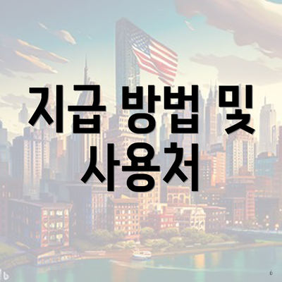 지급 방법 및 사용처