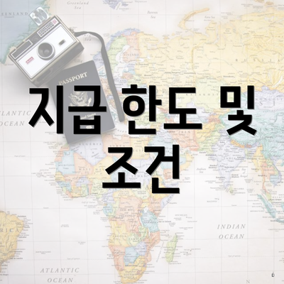 지급 한도 및 조건