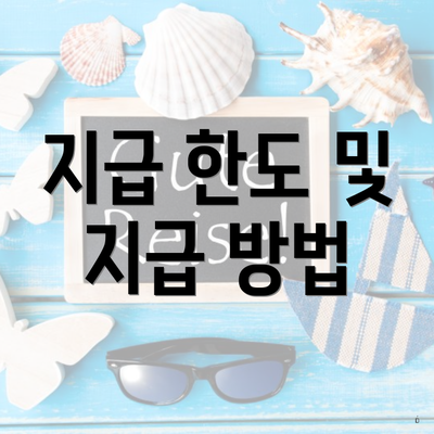 지급 한도 및 지급 방법