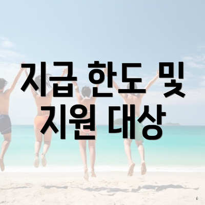 지급 한도 및 지원 대상