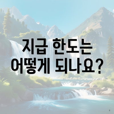 지급 한도는 어떻게 되나요?