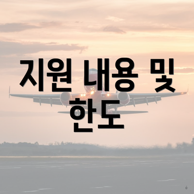 지원 내용 및 한도