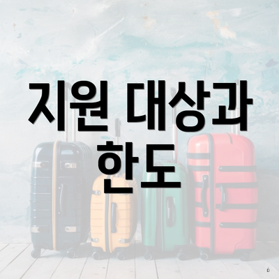 지원 대상과 한도