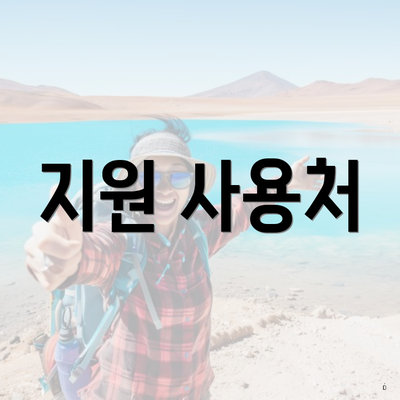 지원 사용처