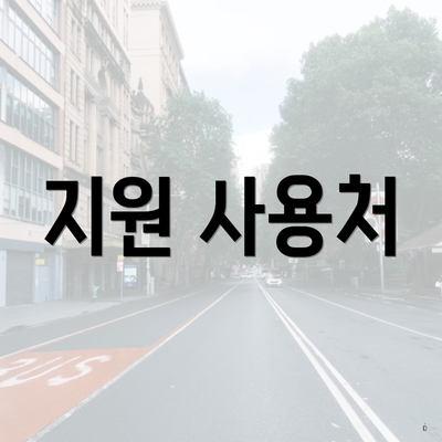 지원 사용처