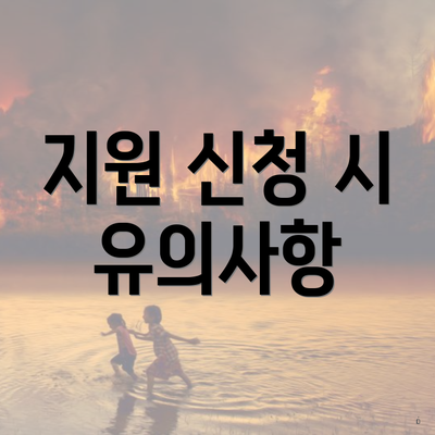 지원 신청 시 유의사항