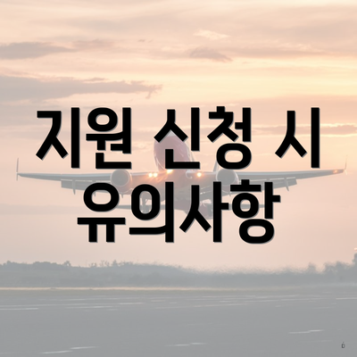 지원 신청 시 유의사항