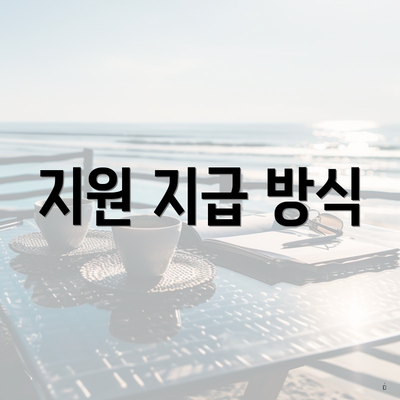 지원 지급 방식