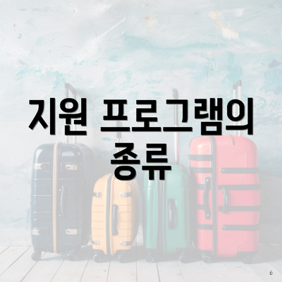 지원 프로그램의 종류
