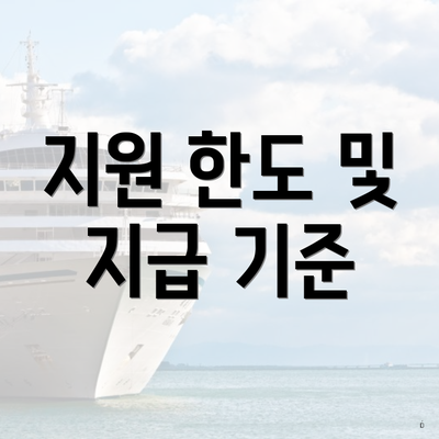 지원 한도 및 지급 기준