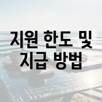 지원 한도 및 지급 방법