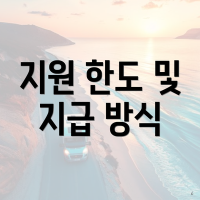 지원 한도 및 지급 방식