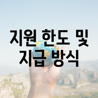 지원 한도 및 지급 방식