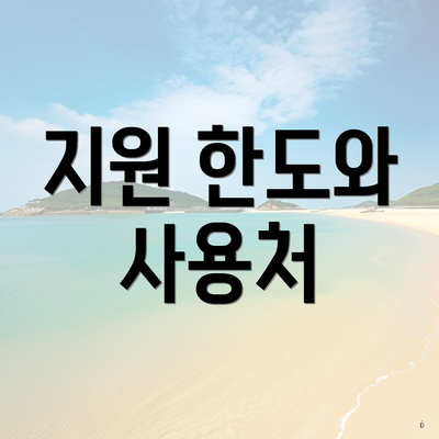 지원 한도와 사용처