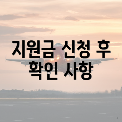 지원금 신청 후 확인 사항