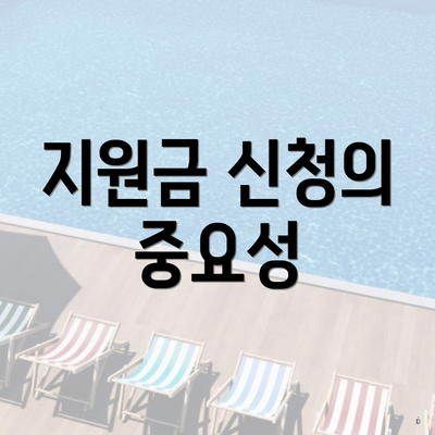 지원금 신청의 중요성