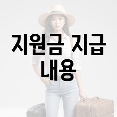 지원금 지급 내용
