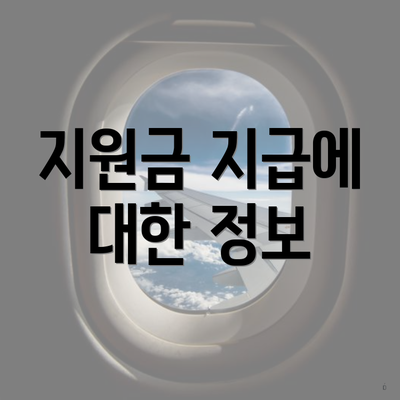 지원금 지급에 대한 정보