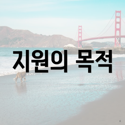 지원의 목적