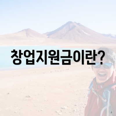 창업지원금이란?