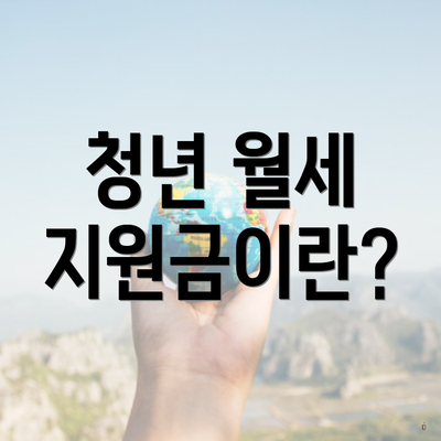 청년 월세 지원금이란?